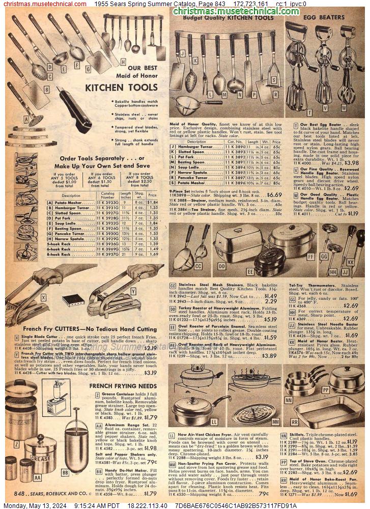 1955 Sears Spring Summer Catalog, Page 843