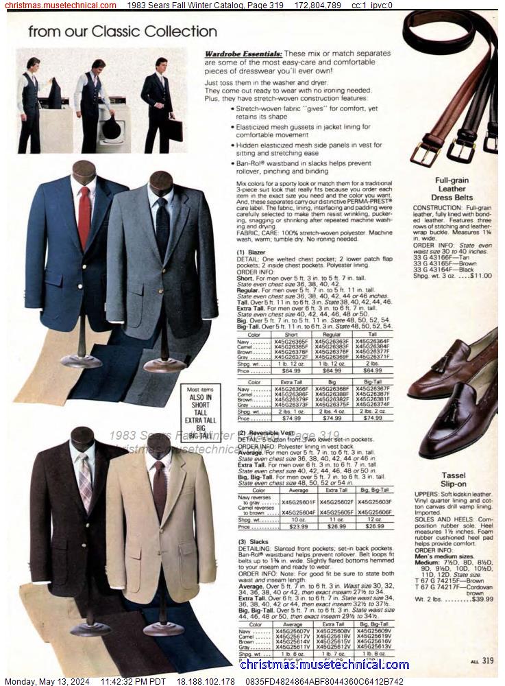 1983 Sears Fall Winter Catalog, Page 319