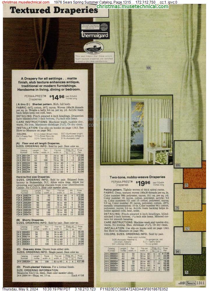 1976 Sears Spring Summer Catalog, Page 1315