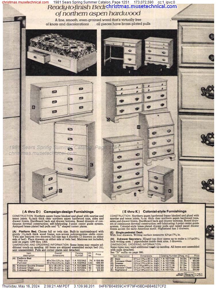 1981 Sears Spring Summer Catalog, Page 1251