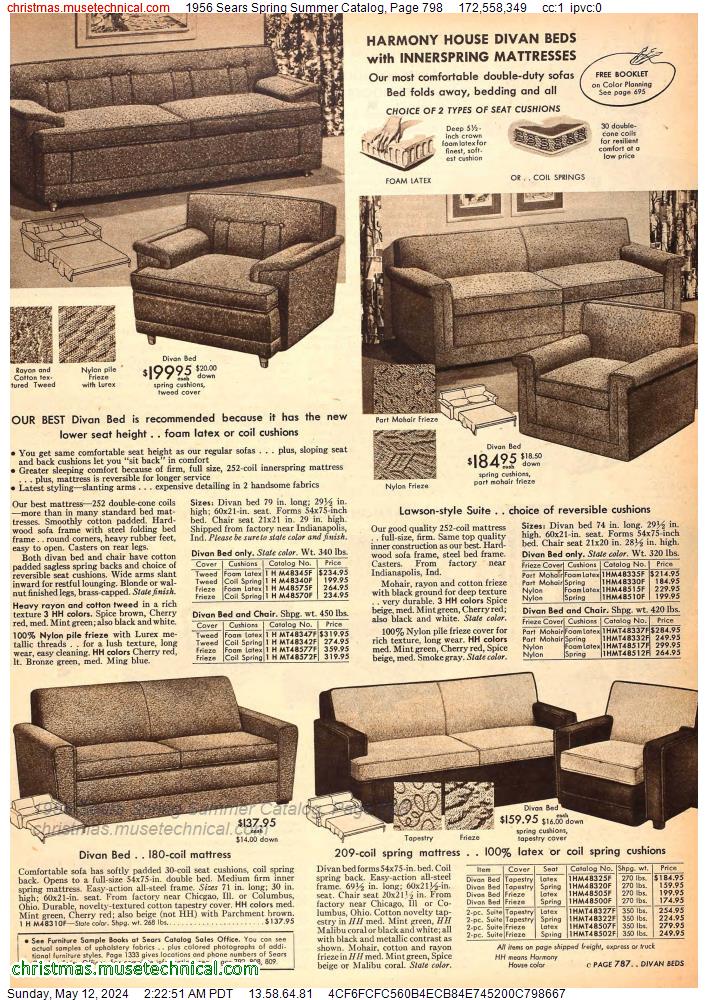 1956 Sears Spring Summer Catalog, Page 798