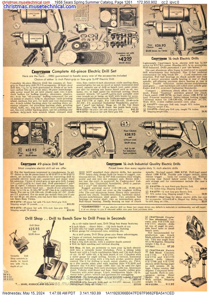 1956 Sears Spring Summer Catalog, Page 1261