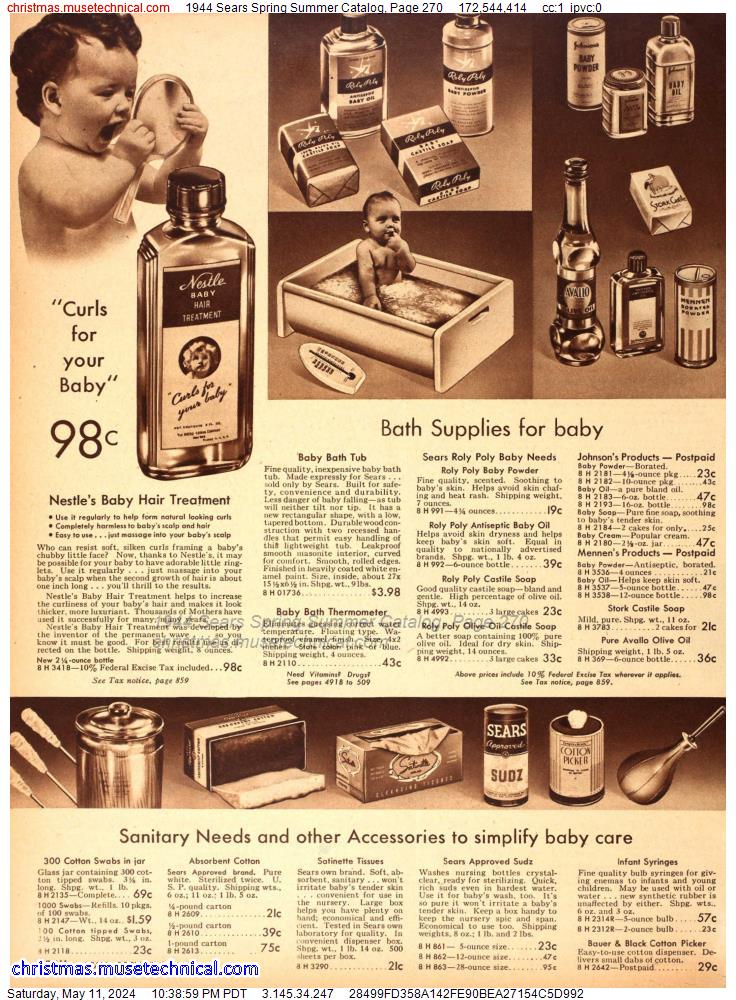 1944 Sears Spring Summer Catalog, Page 270