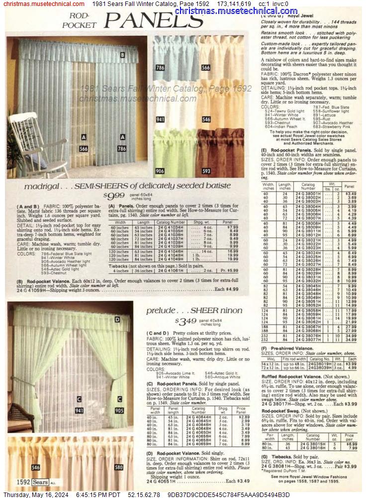 1981 Sears Fall Winter Catalog, Page 1592