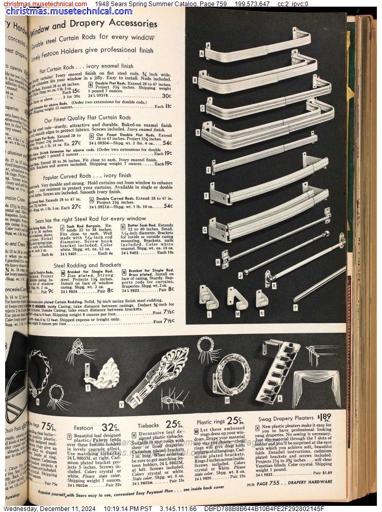 1948 Sears Spring Summer Catalog, Page 759