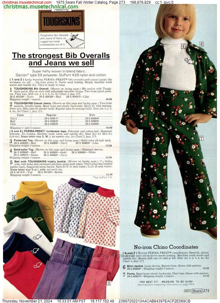 1975 Sears Fall Winter Catalog, Page 273