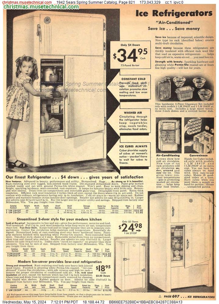 1942 Sears Spring Summer Catalog, Page 821