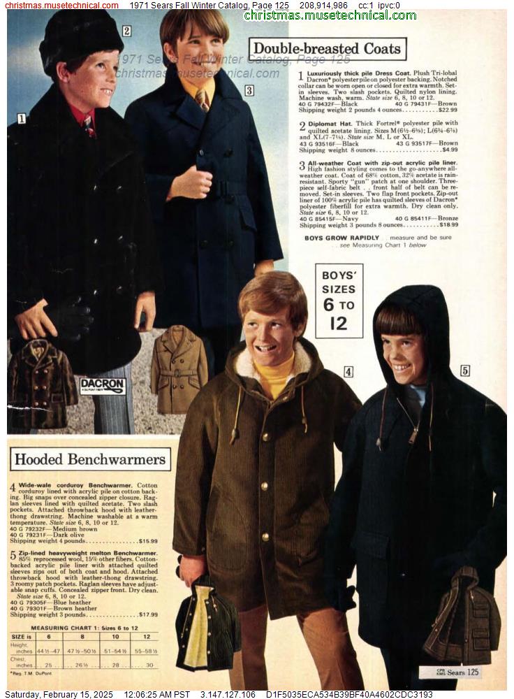 1971 Sears Fall Winter Catalog, Page 125