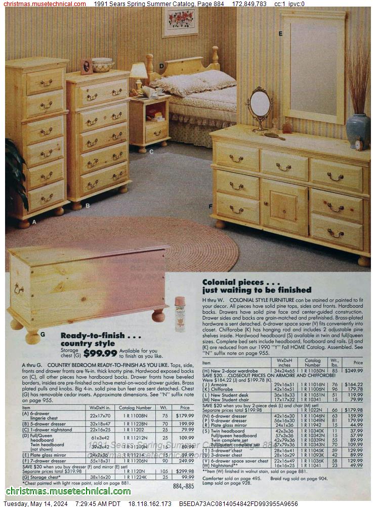 1991 Sears Spring Summer Catalog, Page 884