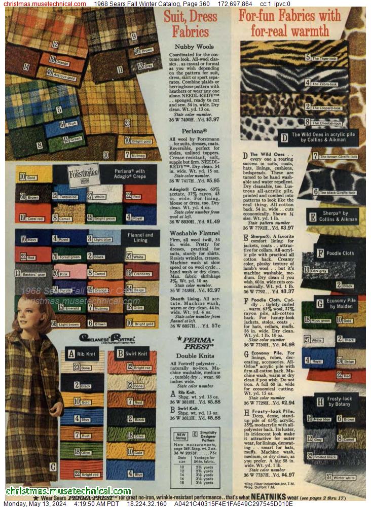 1968 Sears Fall Winter Catalog, Page 360