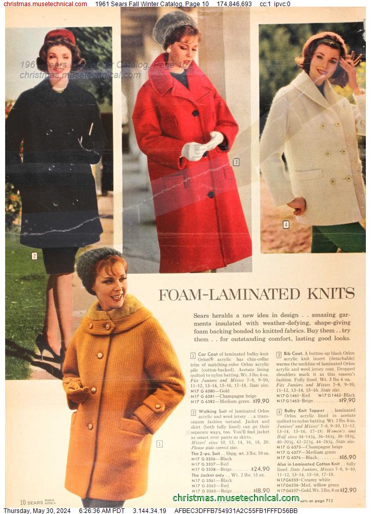 1961 Sears Fall Winter Catalog, Page 10