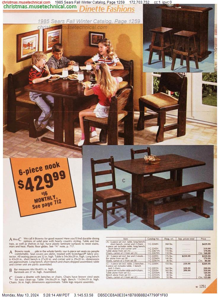 1985 Sears Fall Winter Catalog, Page 1259