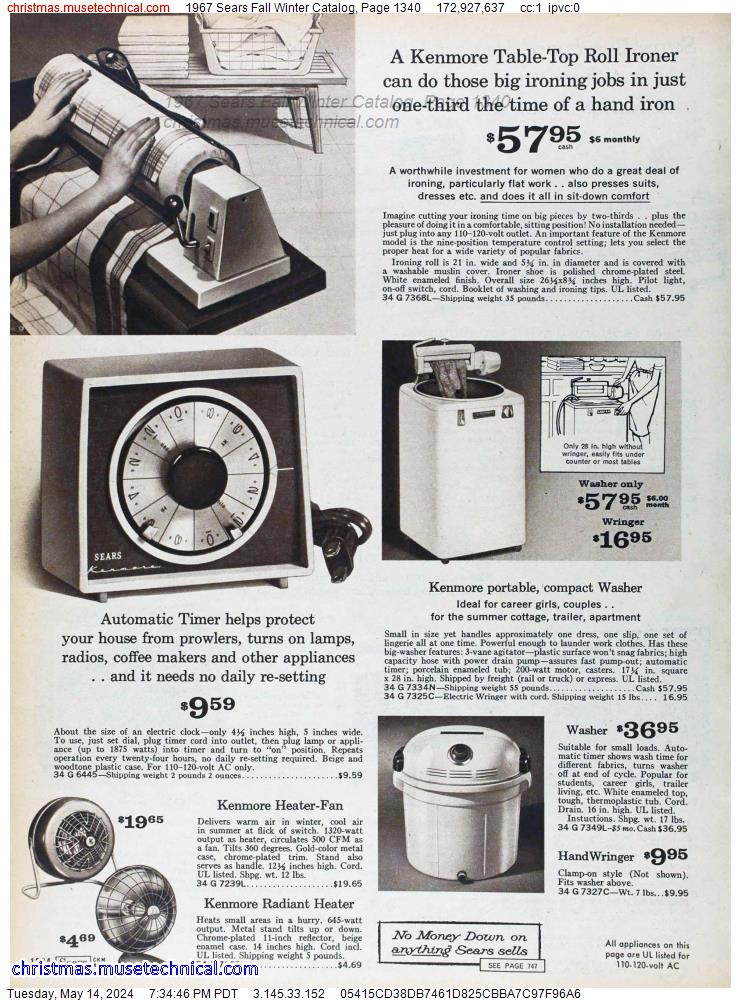 1967 Sears Fall Winter Catalog, Page 1340