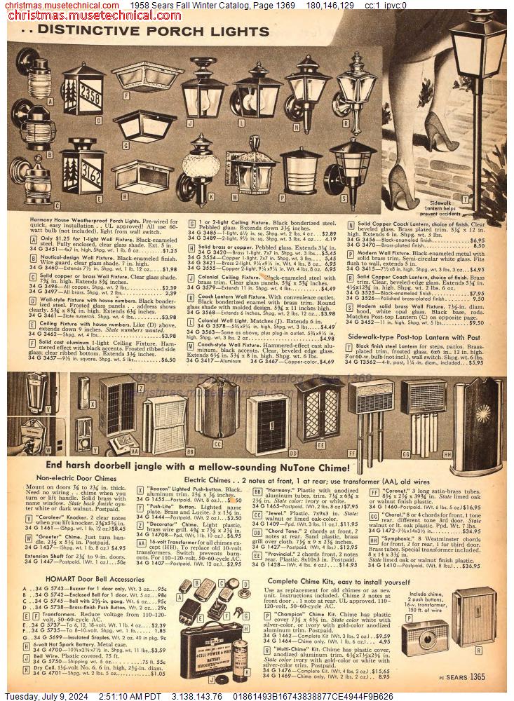 1958 Sears Fall Winter Catalog, Page 1369