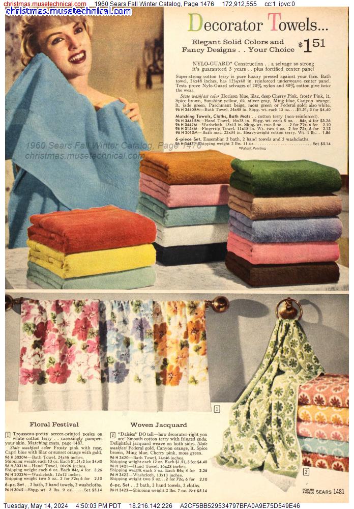 1960 Sears Fall Winter Catalog, Page 1476