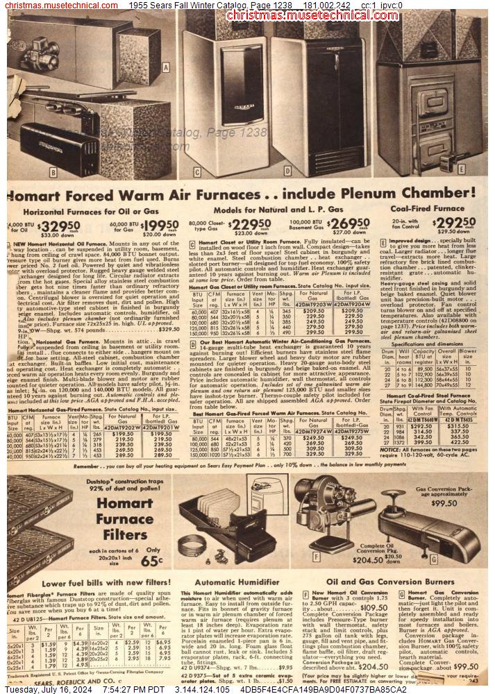 1955 Sears Fall Winter Catalog, Page 1238