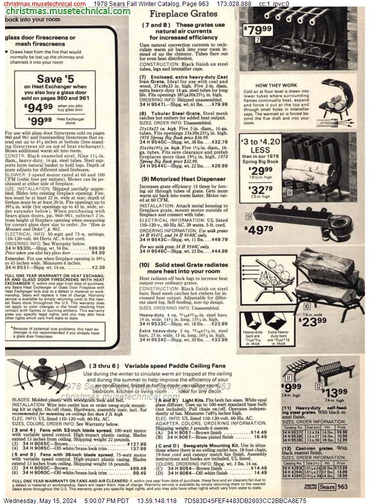1978 Sears Fall Winter Catalog, Page 963