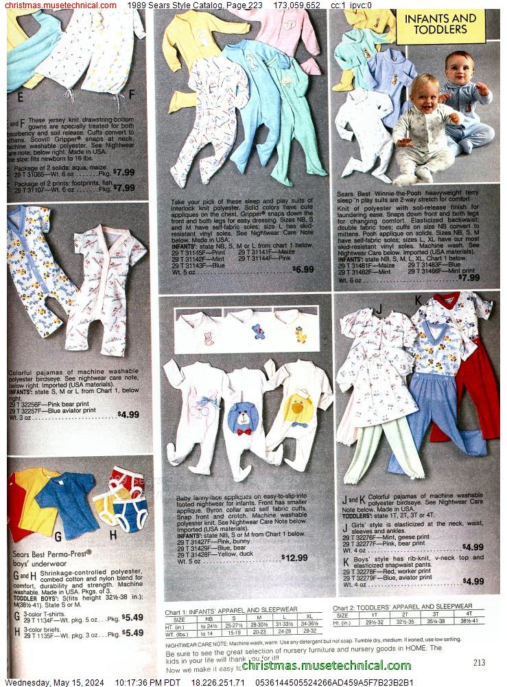 1989 Sears Style Catalog, Page 223