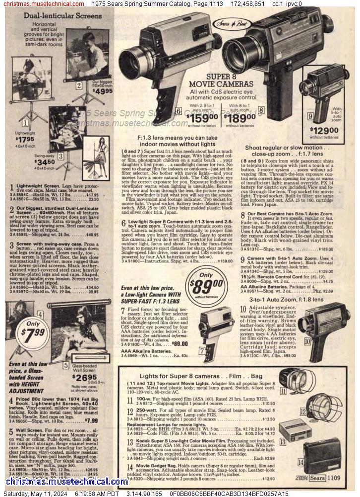1975 Sears Spring Summer Catalog, Page 1113