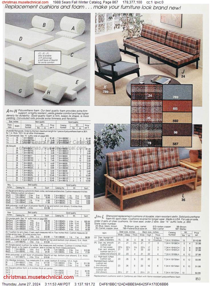 1988 Sears Fall Winter Catalog, Page 867