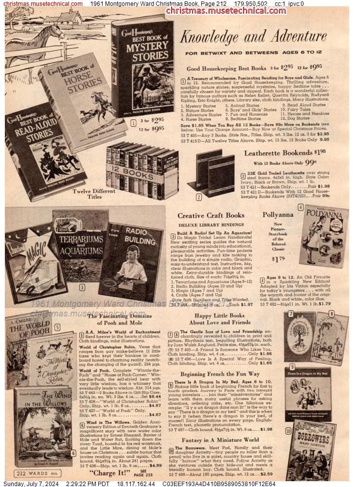 1961 Montgomery Ward Christmas Book, Page 212