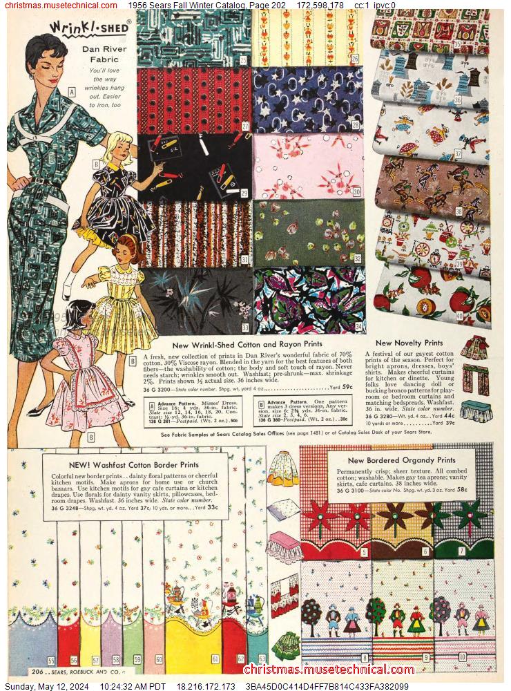 1956 Sears Fall Winter Catalog, Page 202