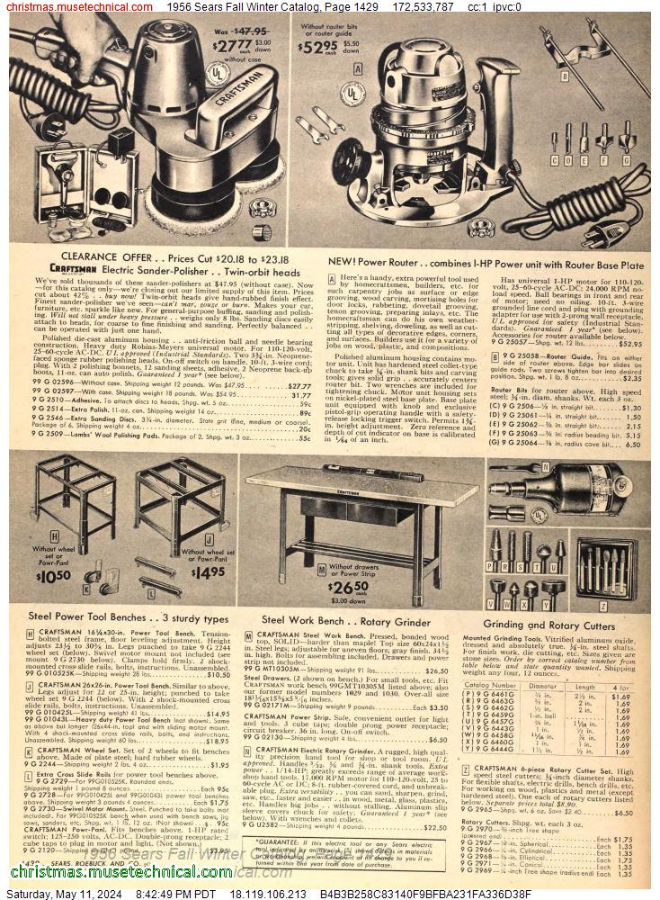 1956 Sears Fall Winter Catalog, Page 1429