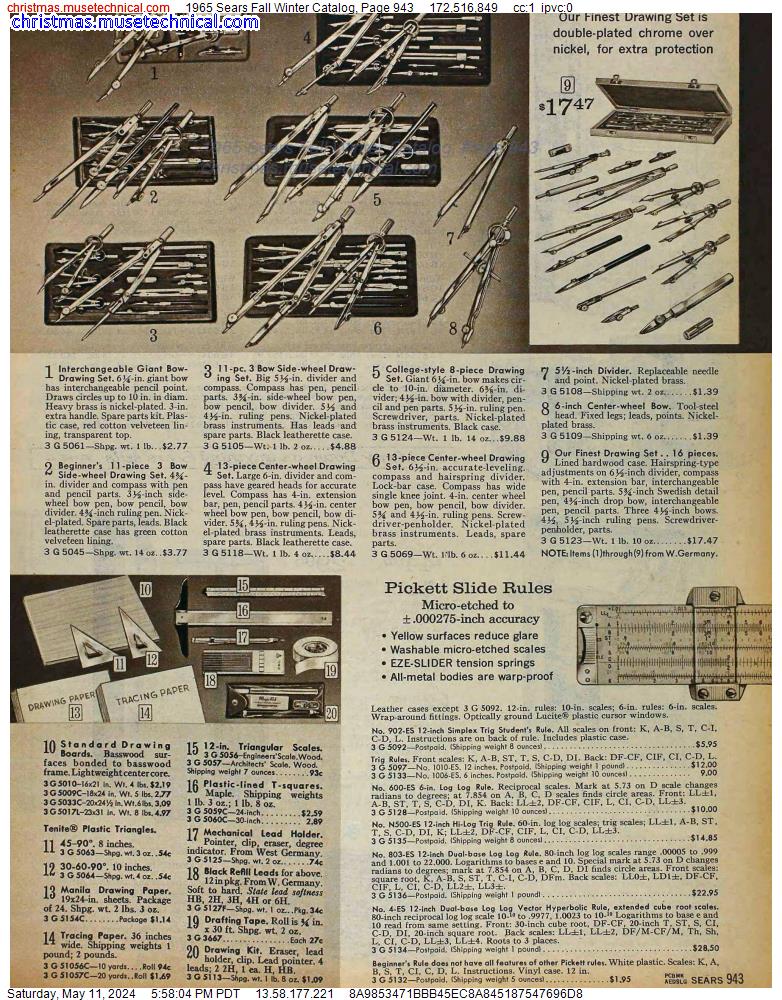 1965 Sears Fall Winter Catalog, Page 943