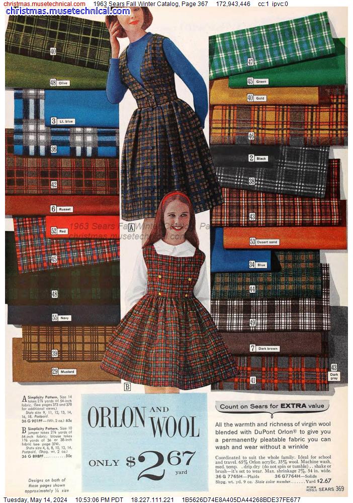 1963 Sears Fall Winter Catalog, Page 367