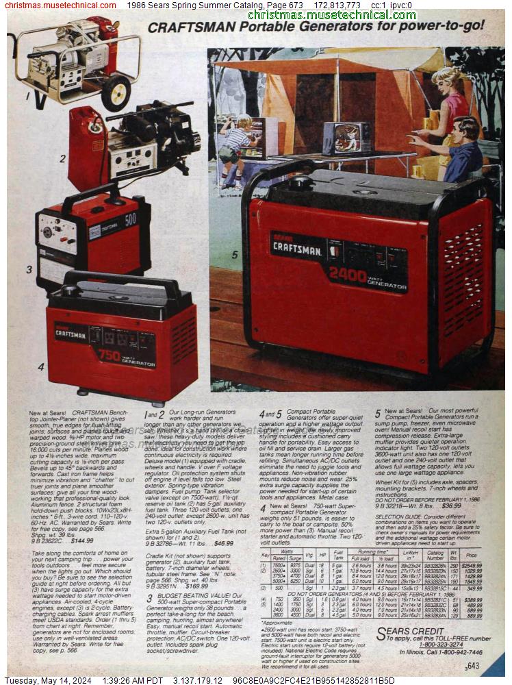 1986 Sears Spring Summer Catalog, Page 673