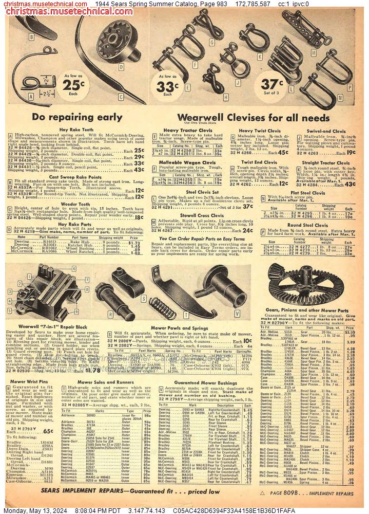 1944 Sears Spring Summer Catalog, Page 983