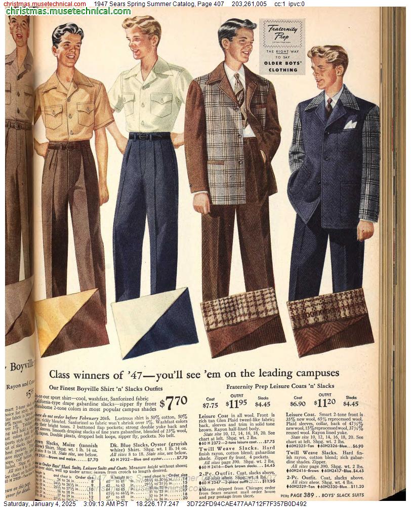 1947 Sears Spring Summer Catalog, Page 407