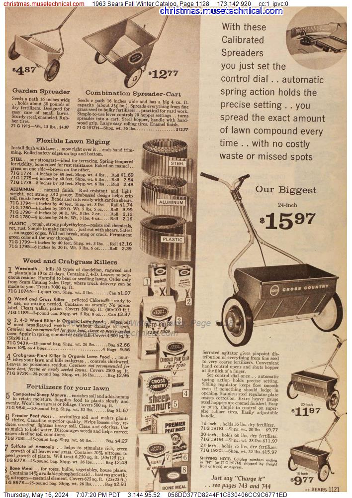 1963 Sears Fall Winter Catalog, Page 1128