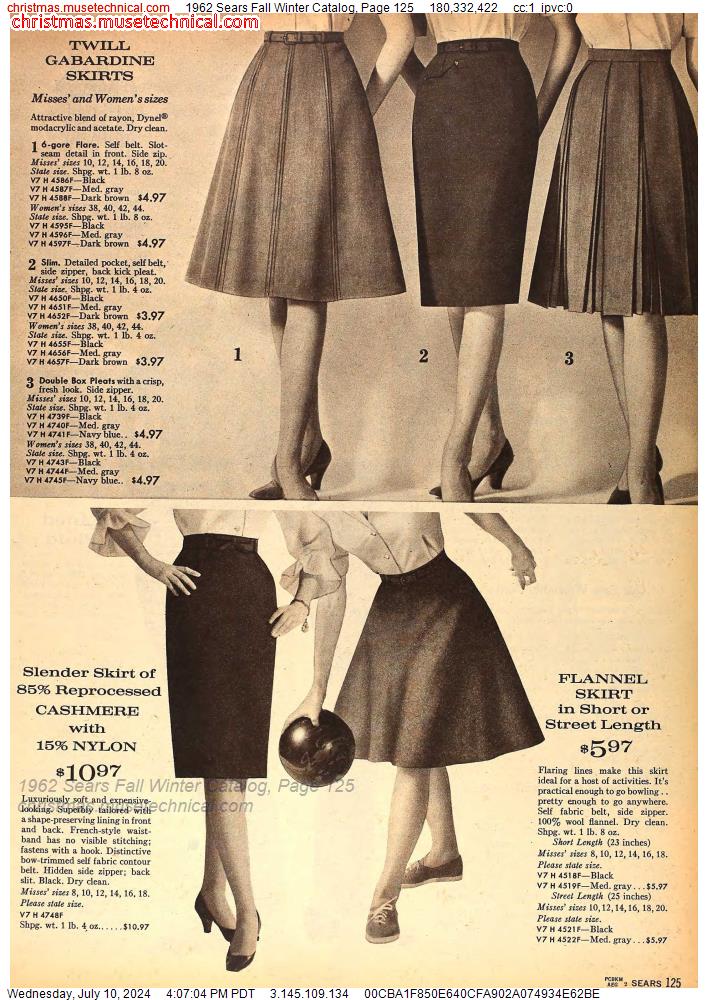 1962 Sears Fall Winter Catalog, Page 125