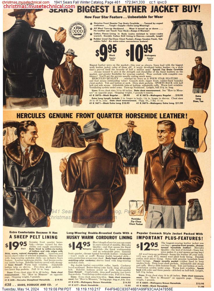 1941 Sears Fall Winter Catalog, Page 461