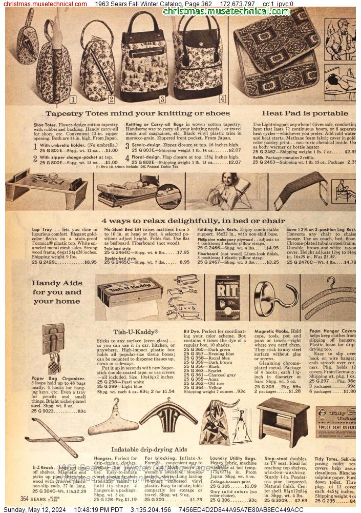 1963 Sears Fall Winter Catalog, Page 362