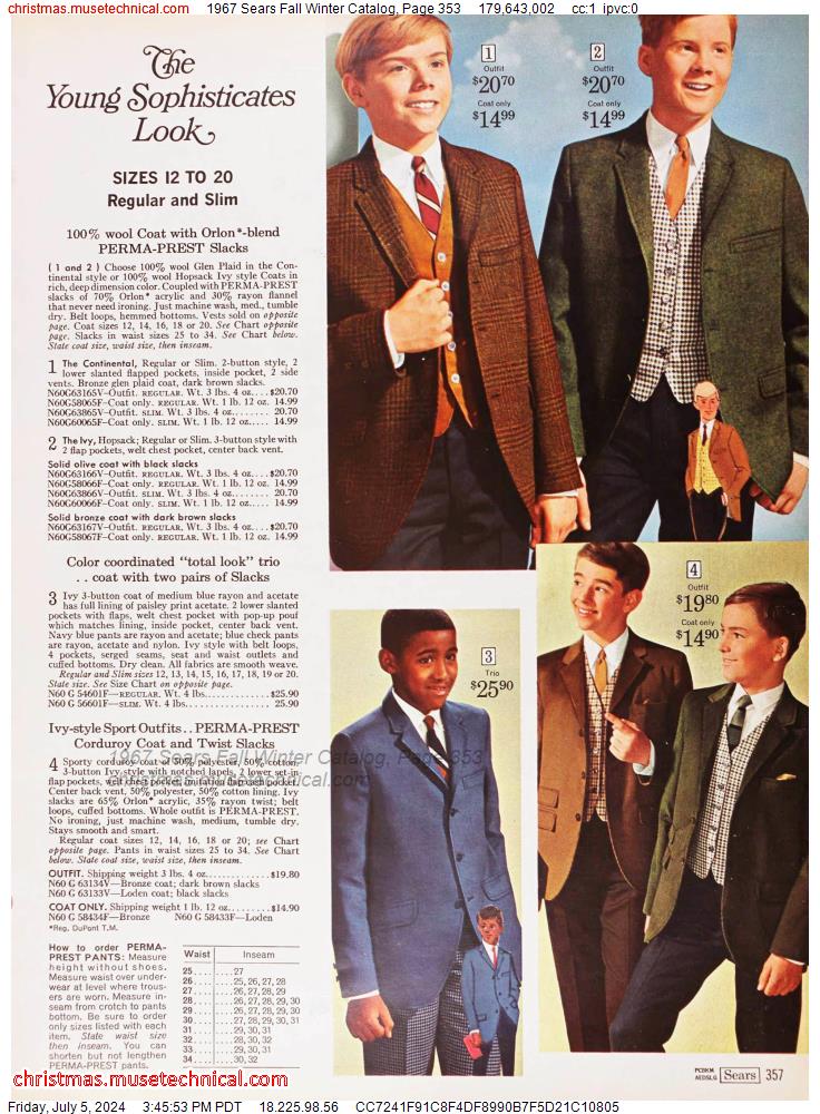 1967 Sears Fall Winter Catalog, Page 353