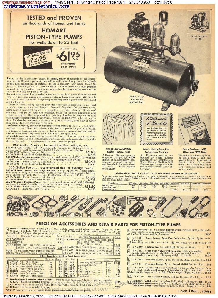 1949 Sears Fall Winter Catalog, Page 1071