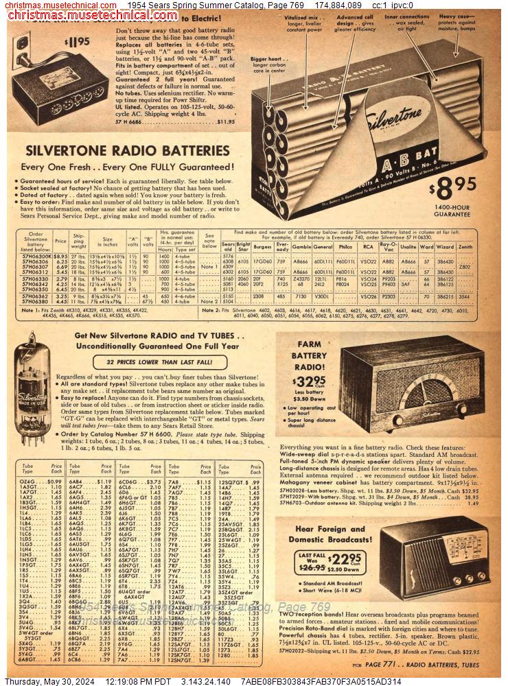 1954 Sears Spring Summer Catalog, Page 769