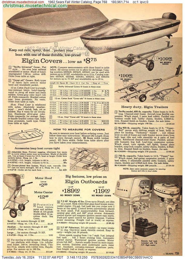 1962 Sears Fall Winter Catalog, Page 768