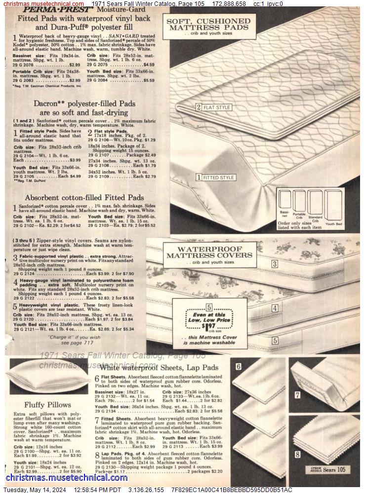 1971 Sears Fall Winter Catalog, Page 105