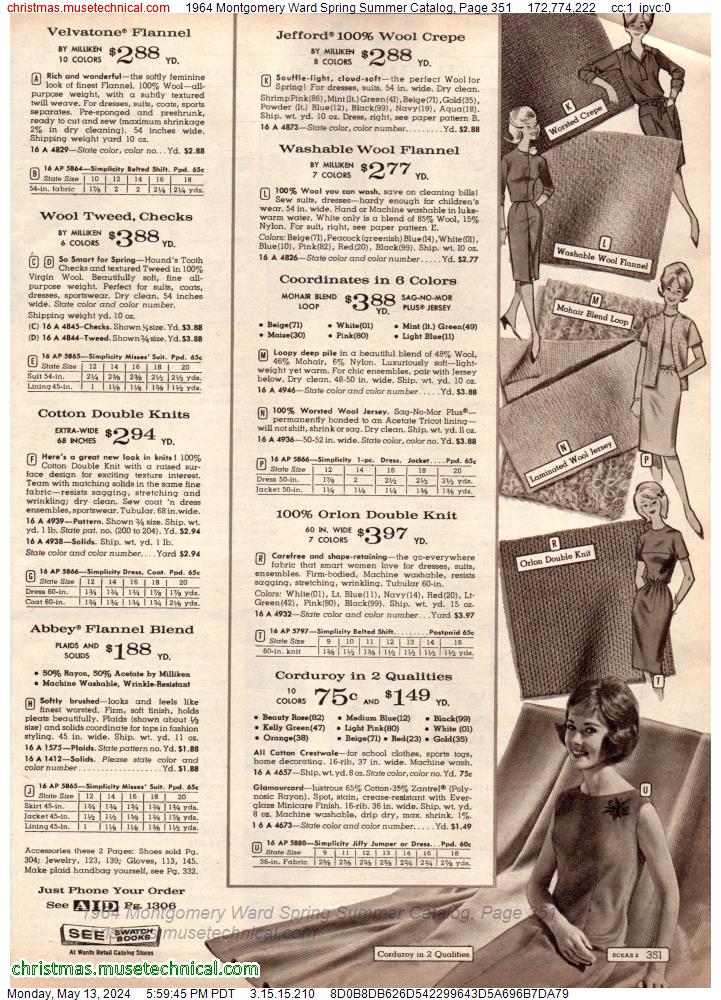 1964 Montgomery Ward Spring Summer Catalog, Page 351