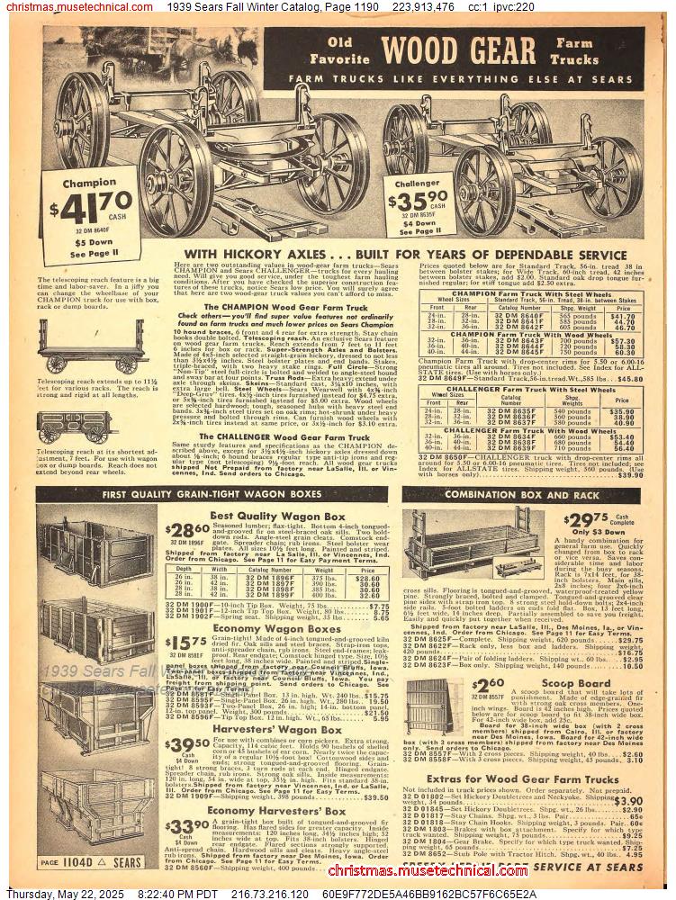 1939 Sears Fall Winter Catalog, Page 1190