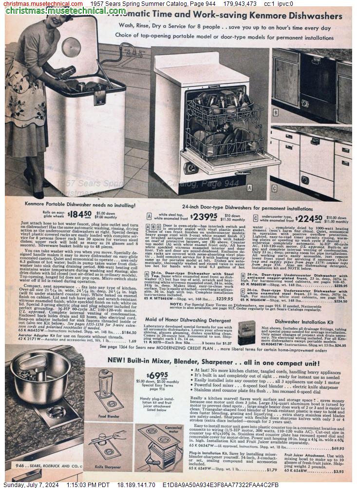 1957 Sears Spring Summer Catalog, Page 944