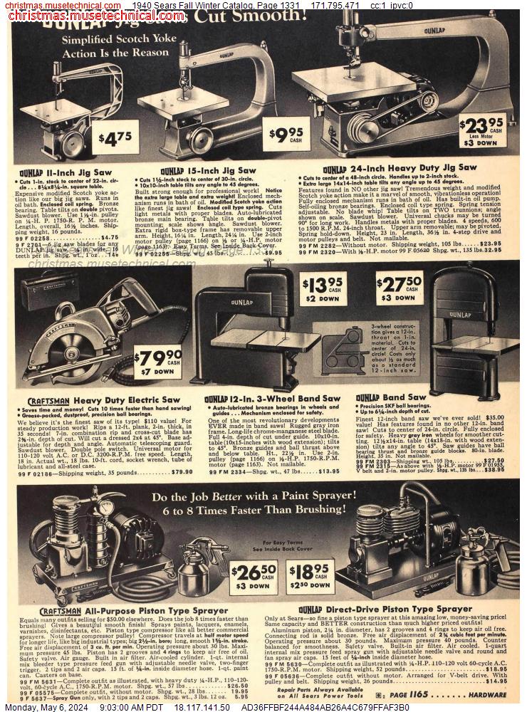 1940 Sears Fall Winter Catalog, Page 1331