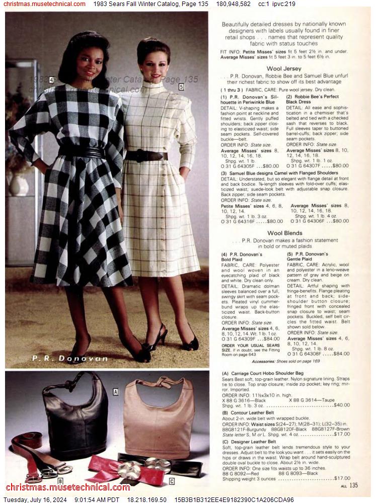 1983 Sears Fall Winter Catalog, Page 135