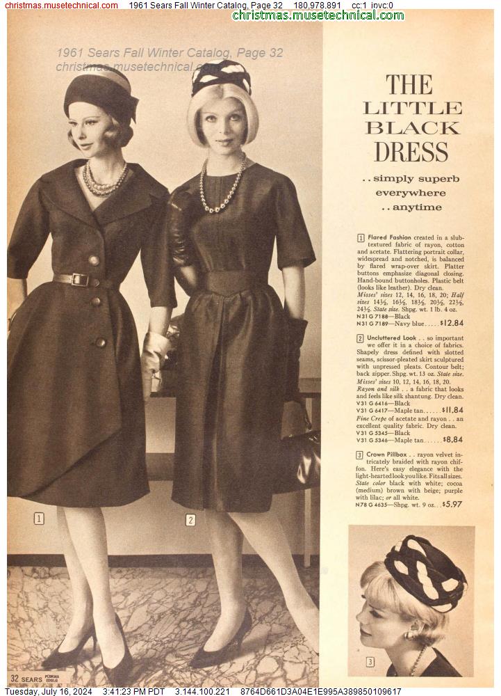 1961 Sears Fall Winter Catalog, Page 32