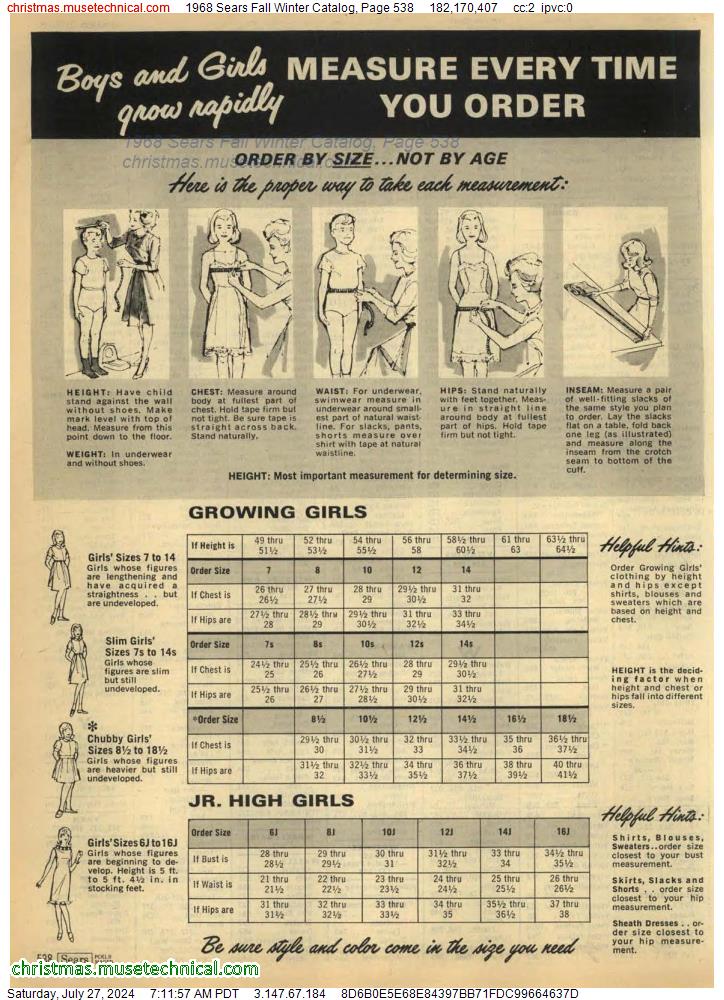 1968 Sears Fall Winter Catalog, Page 538