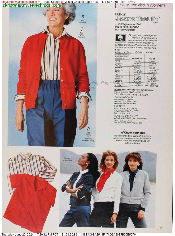 1988 Sears Fall Winter Catalog, Page 185