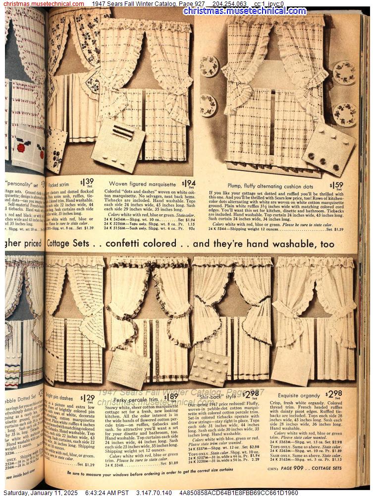 1947 Sears Fall Winter Catalog, Page 927